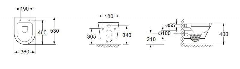 Hangtoilet zonder spoelrand 1088R