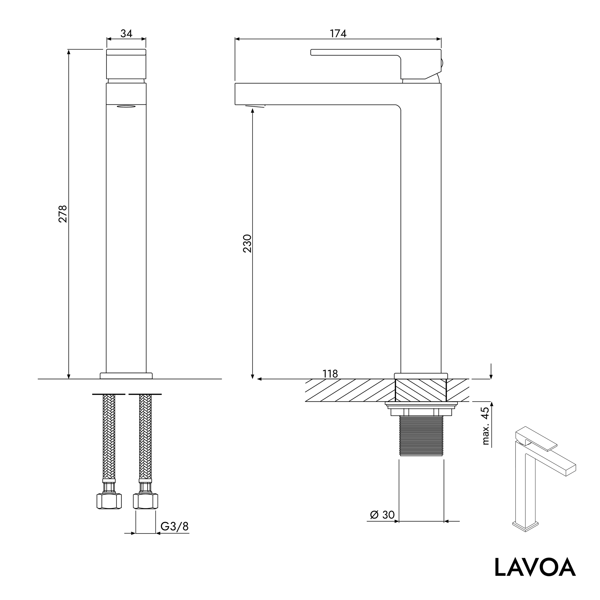Wastafelmengkraan LAVOA L