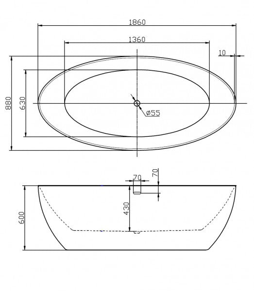 Vrijstaand bad TERRA