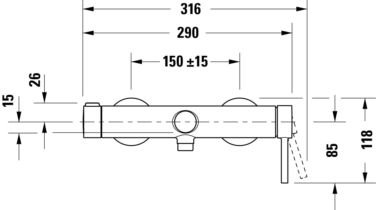 Duravit Circle ééngreeps badmengkraan opbouw