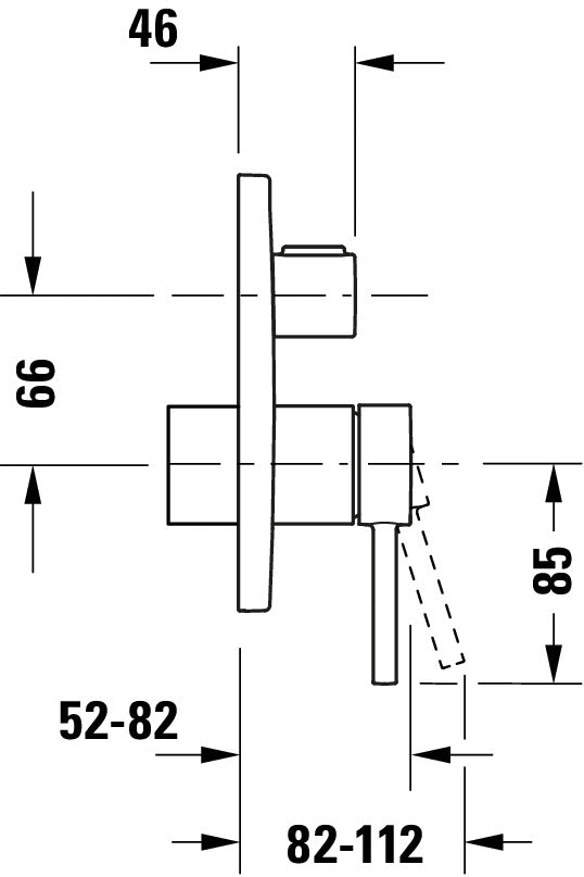 Duravit Circle ééngreeps inbouw douchemengkraan