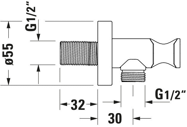 Duravit Universele wandconnector met douchehouder