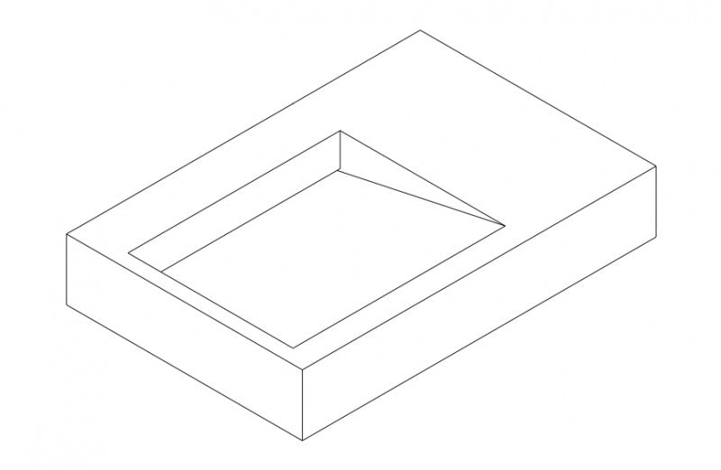 Vrijhangende wastafel PB2014 in mineraal gietwerk