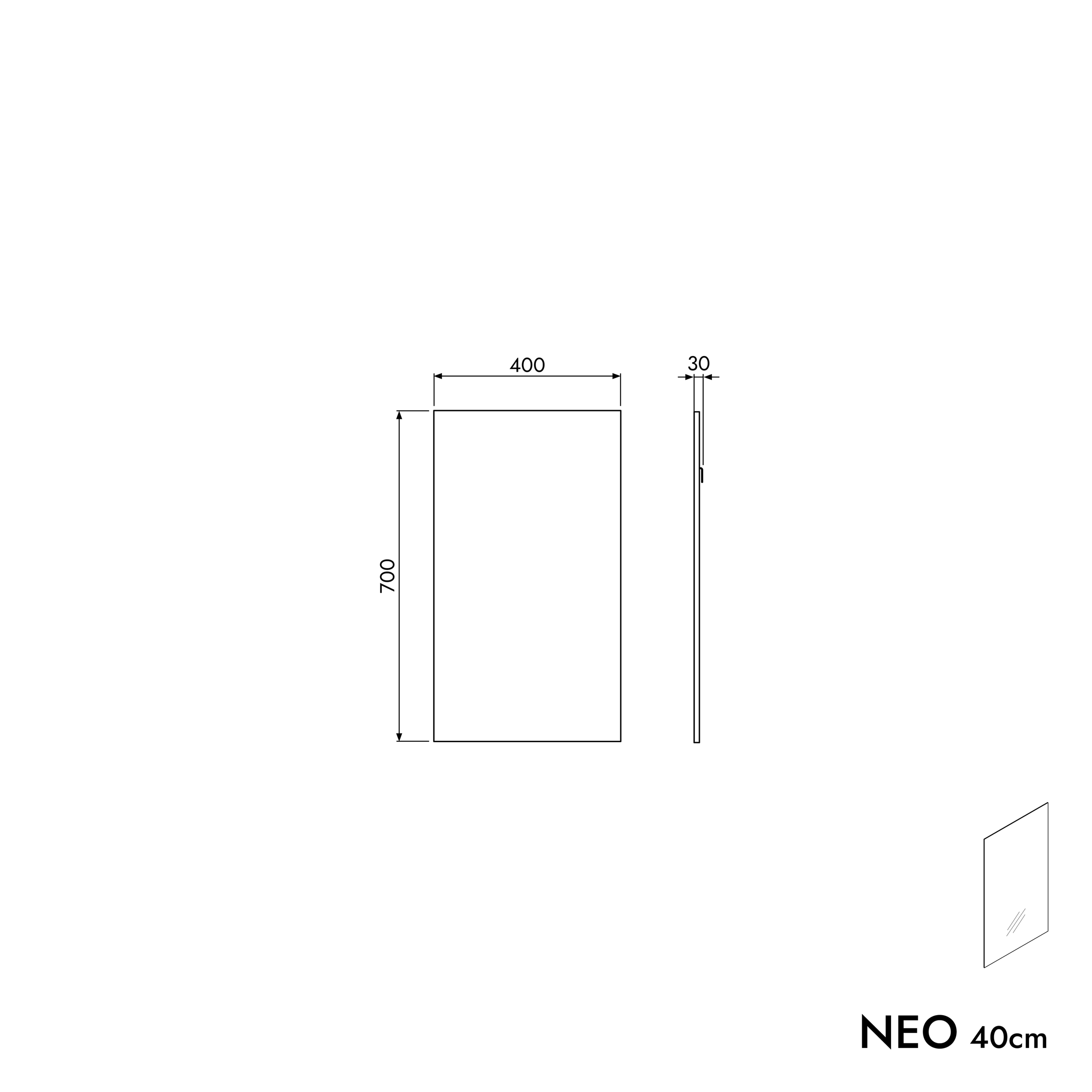 Gasten-wc badmeubelset TIM 40 cm met wastafel