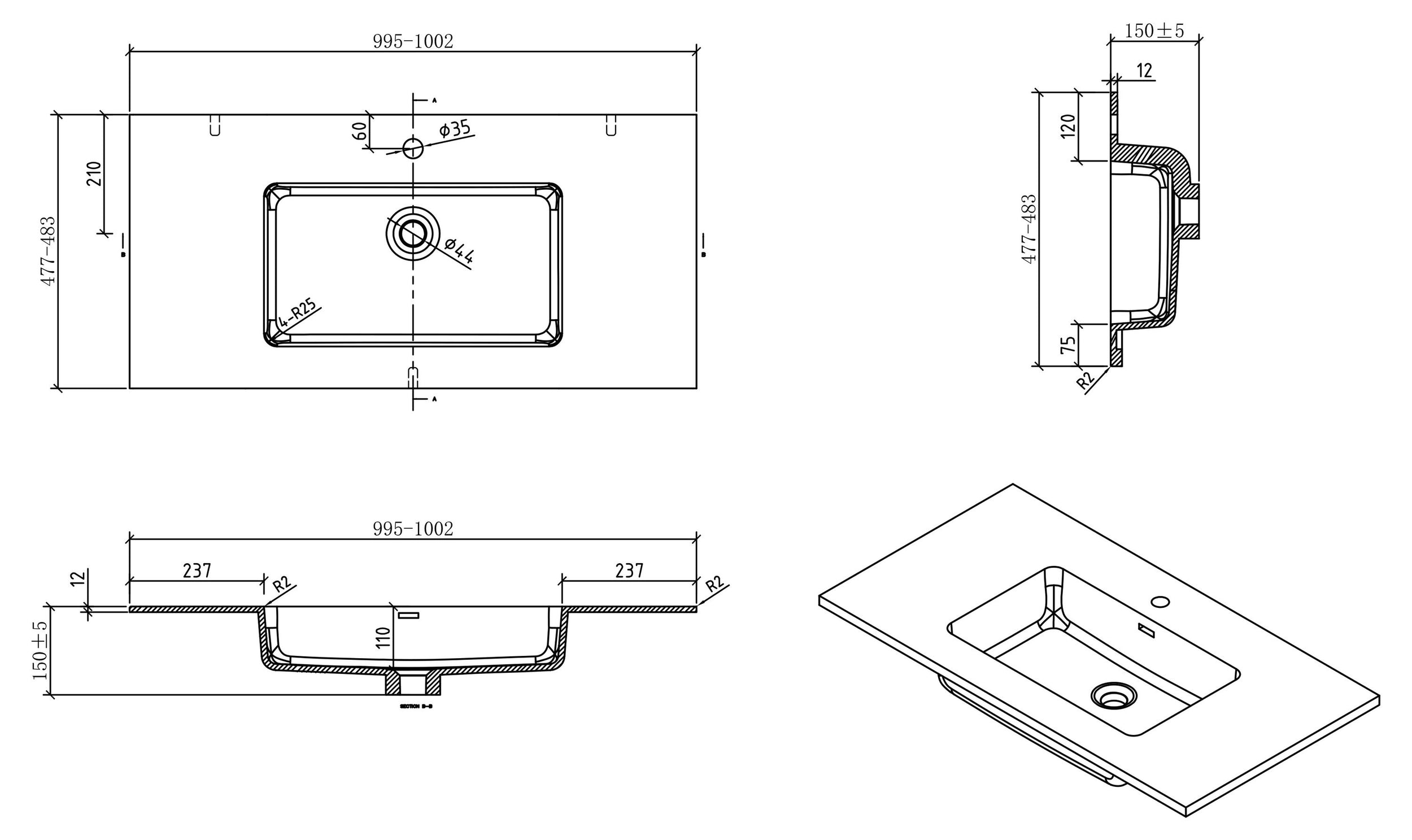 Badkamermeubelset Alice 1000