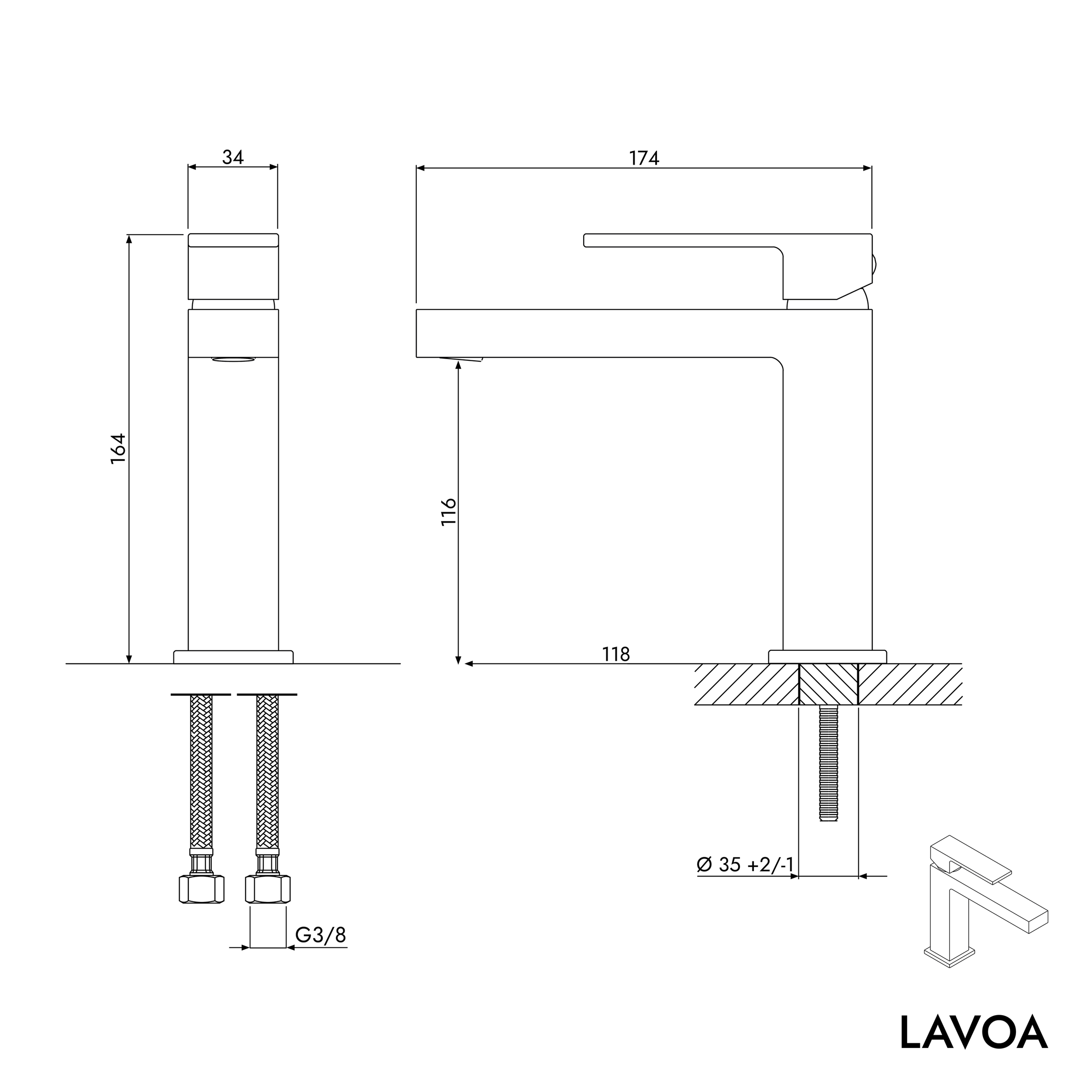 LAVOA wastafelmengkraan