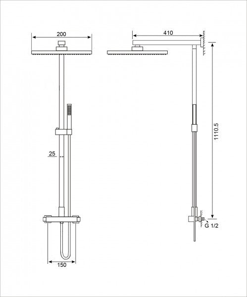 Douchecombinatie met thermostaat SEDAL - 8921B Basic