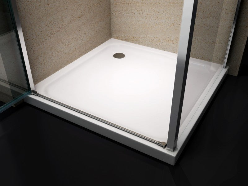 Hoek douchescherm, van echt NANO glas EX416 - 90 x 90 x 195 cm - met douchebak