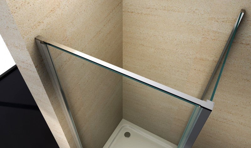 Hoek douchescherm, douchecabine hoek, van zuiver NANO-glas EX416 - 100 x 100 x 195cm - met douchebak