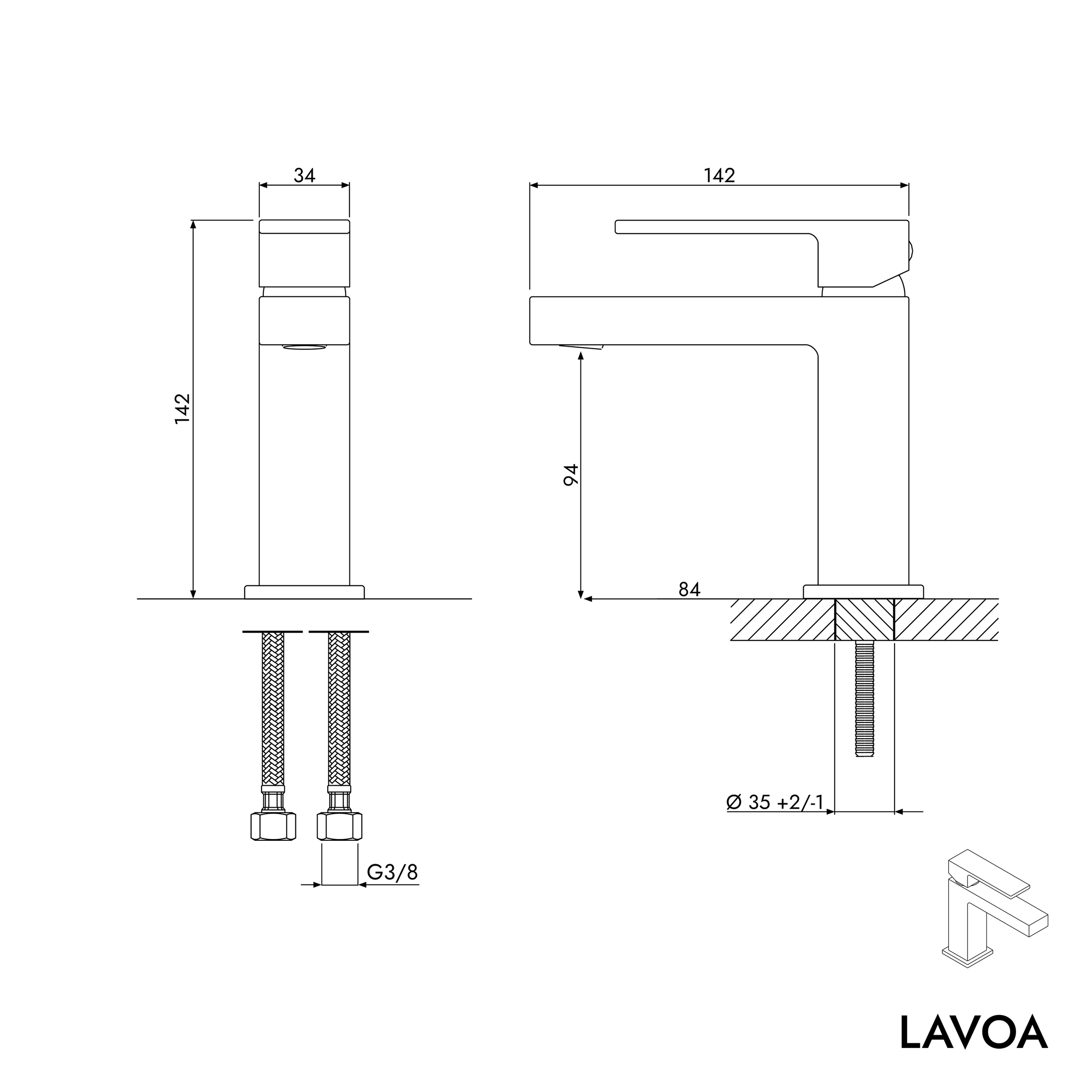 LAVOA wastafelmengkraan