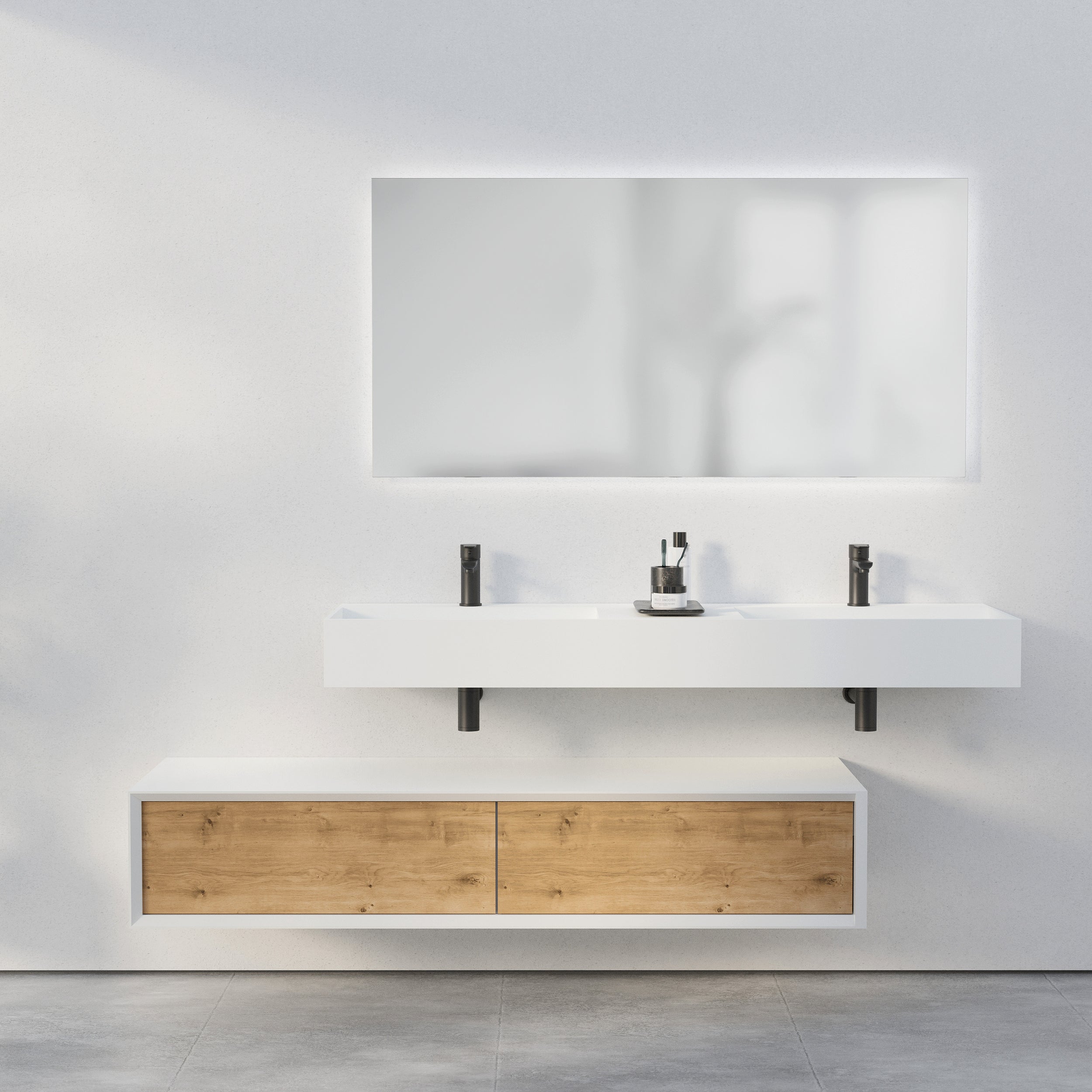 Badkamer-sideboard Fiona Slim 160 cm Mat Wit
