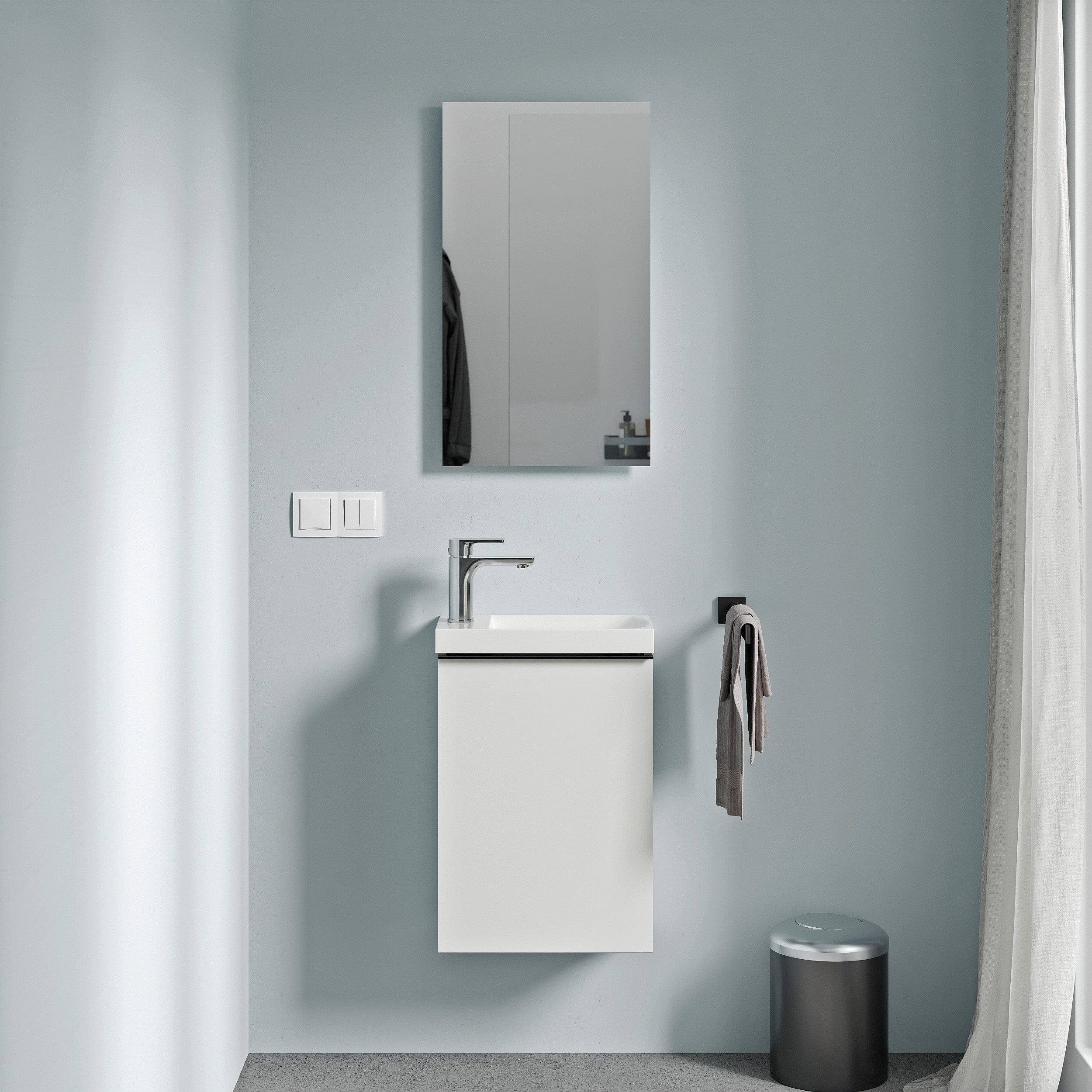 Gasten-wc badmeubelset TIM 40 cm met wastafel