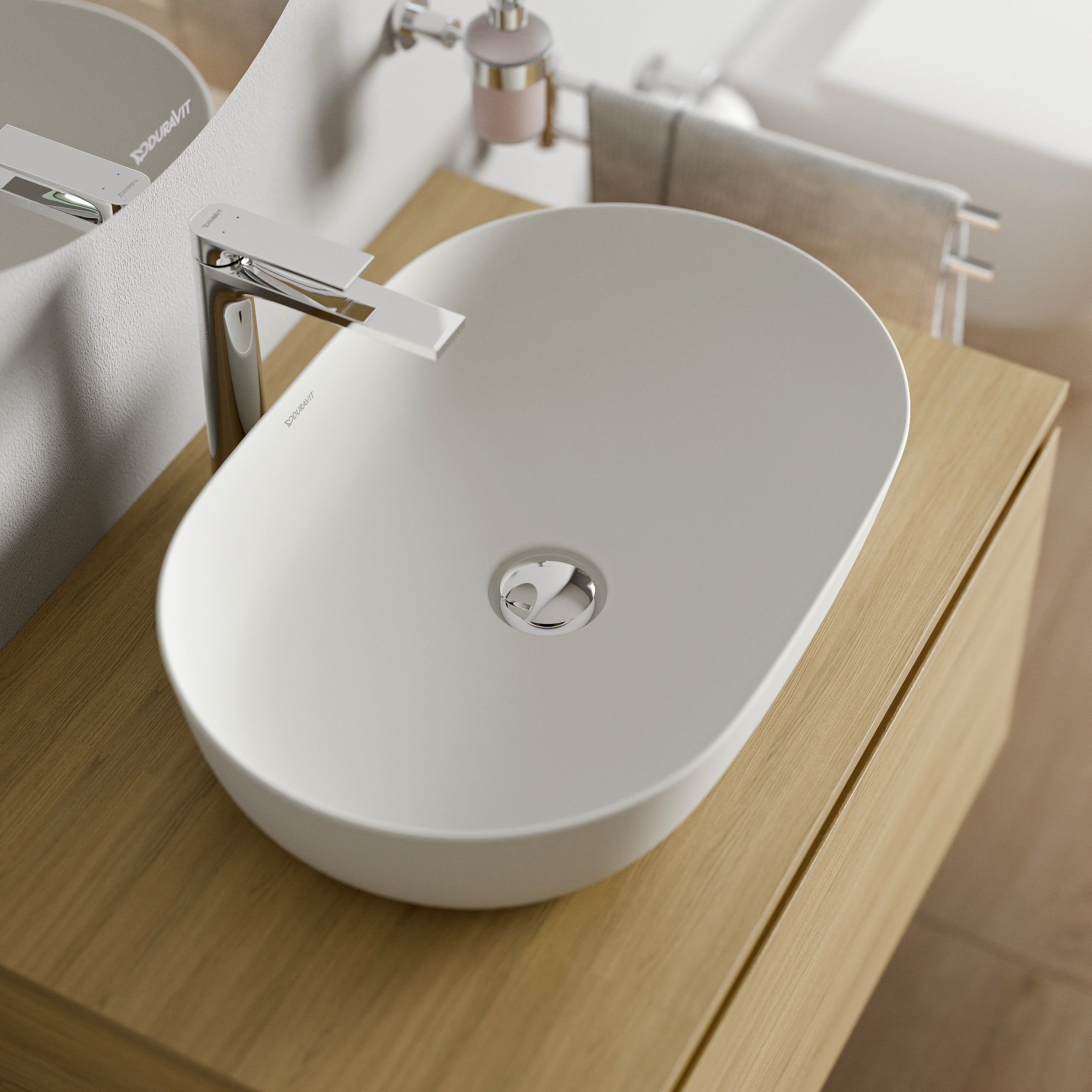 Duravit Lagoa opzetwastafel 60 cm, DuraCast glad - Wit mat