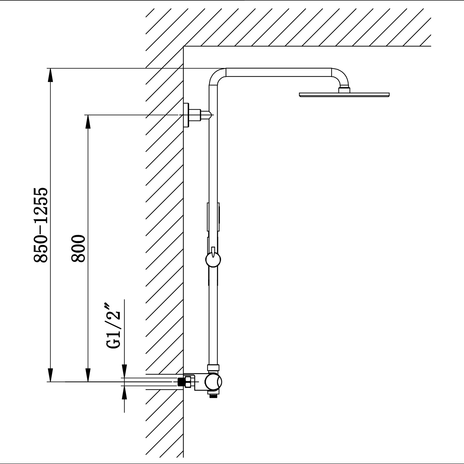 Design douchzuil thermostaat 8221 BASIC