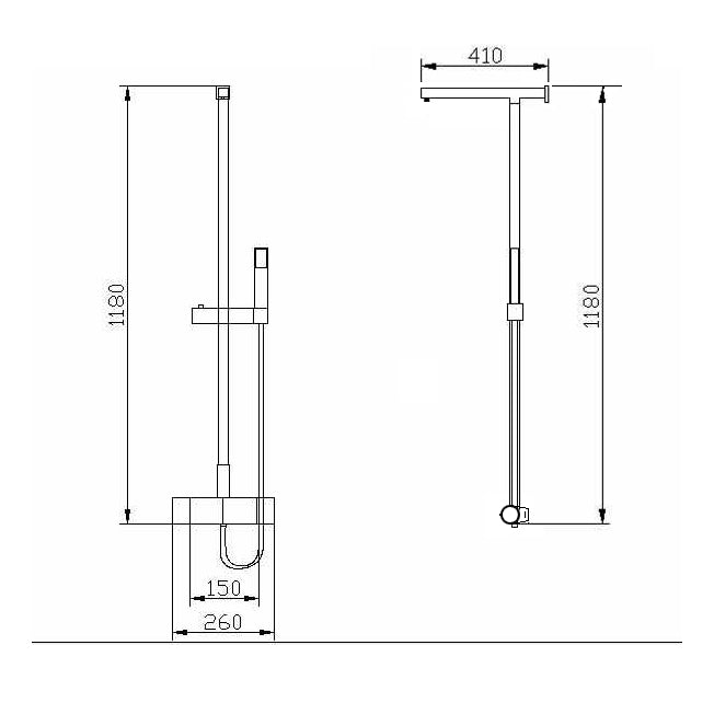 Ontwerp douchesysteem Douchekolom Thermostaat 8821C Basic