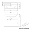 Badkamermeubelset BELDIVO 100 cm met wastafel