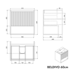Badmeubel set BELDIVO 60 cm met wastafel