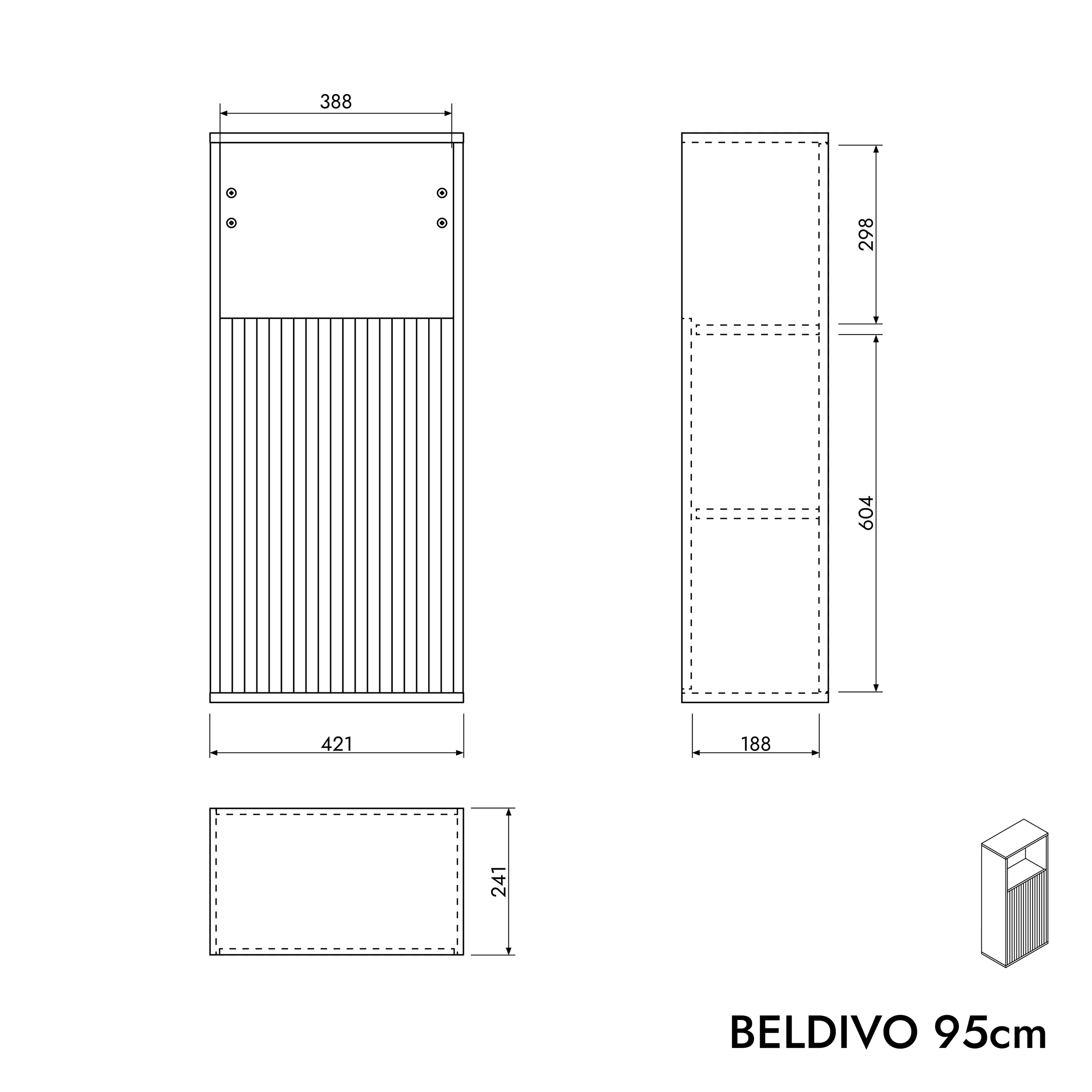 Zijkast BELDIVO 95 cm