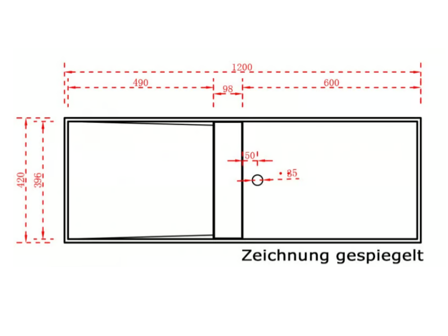 Wastafelblad Wandwastafel TWG06 in mineraalgietwerk