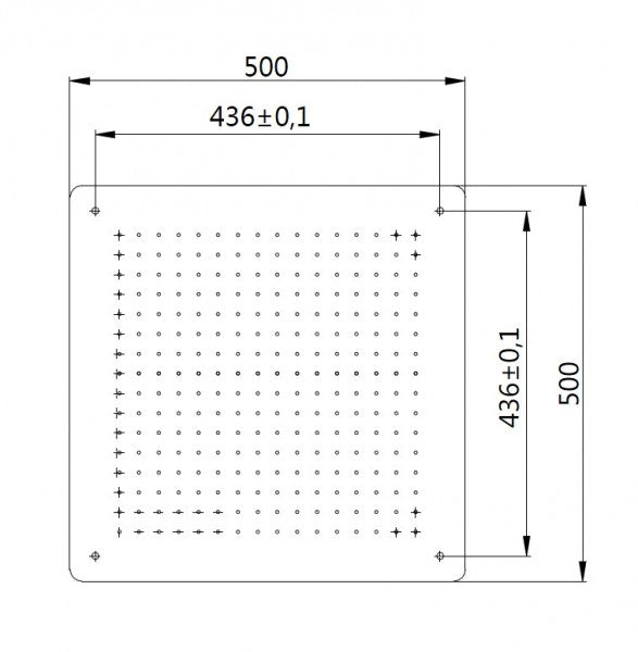 Vierkante douchekop, extraplat van roestvrij staal DPG5005