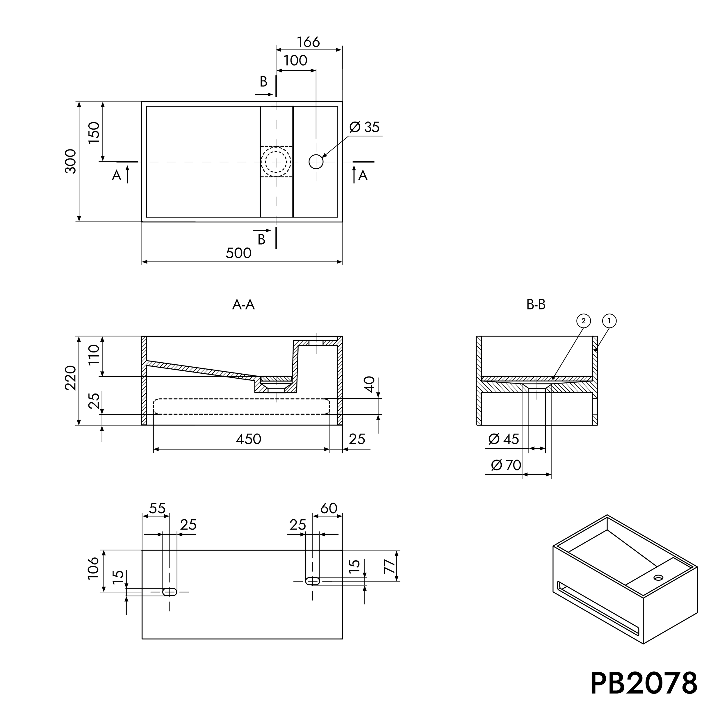 Wandwastafel PB2078