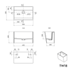TW18 wandwastafel in mineraal gietwerk