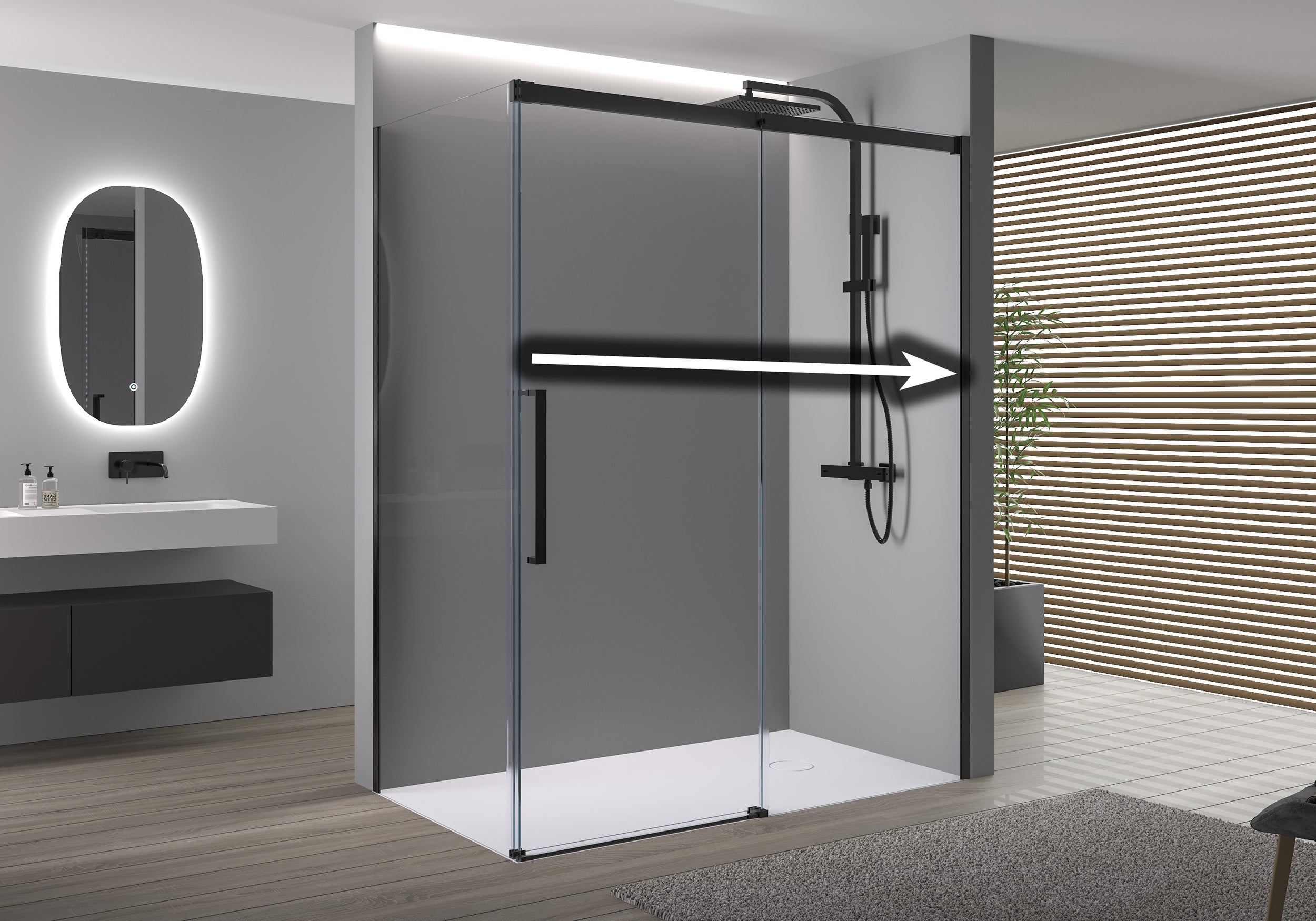Hoekdouche met schuifdeur Soft-Close DX906 FLEX