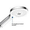 Duravit douchesysteem met thermostaat, glazen legger, 3 straalsoorten en MinusFlow functie - chroom/wit