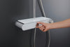 Duravit douchesysteem met thermostaat, glazen legger, 3 straalsoorten en MinusFlow functie - chroom/wit