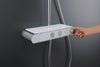 Duravit douchesysteem met thermostaat, glazen legger, 3 straalsoorten en MinusFlow functie - chroom/wit