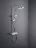 Duravit douchesysteem, met thermostaat en glazen legger, incl. handdouche met 3 straalsoorten - chroom/wit