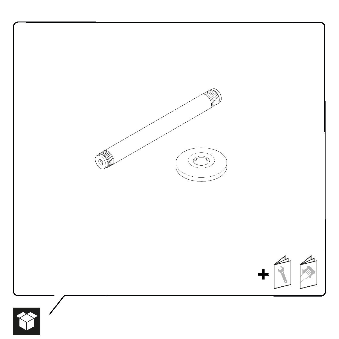 Duravit universele douchearm 200 mm, plafondmontage - kleur selecteerbaar