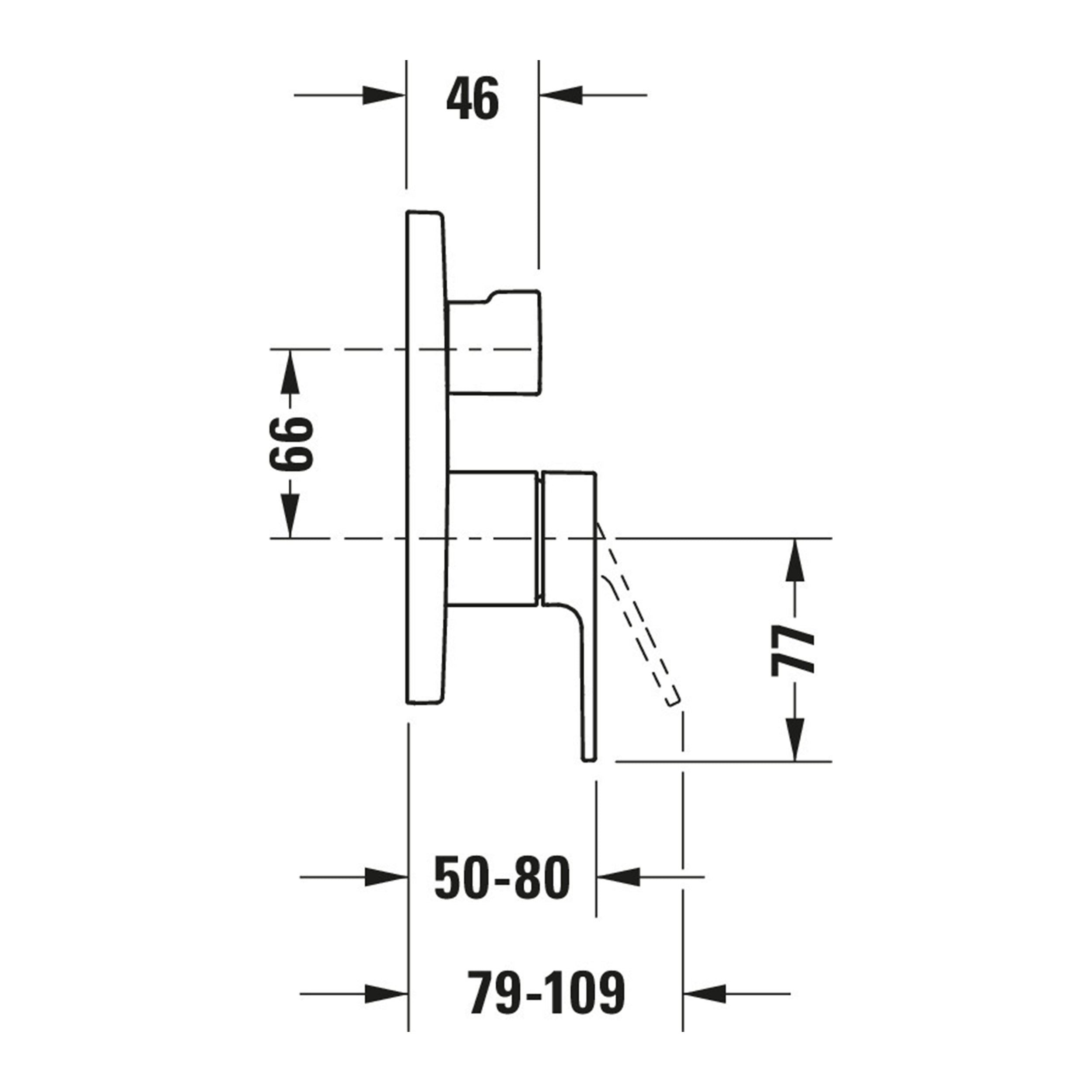 Duravit B.3 Brausearmatur mit Umstellventil, Unterputz, 2 Verbraucher, Chrom