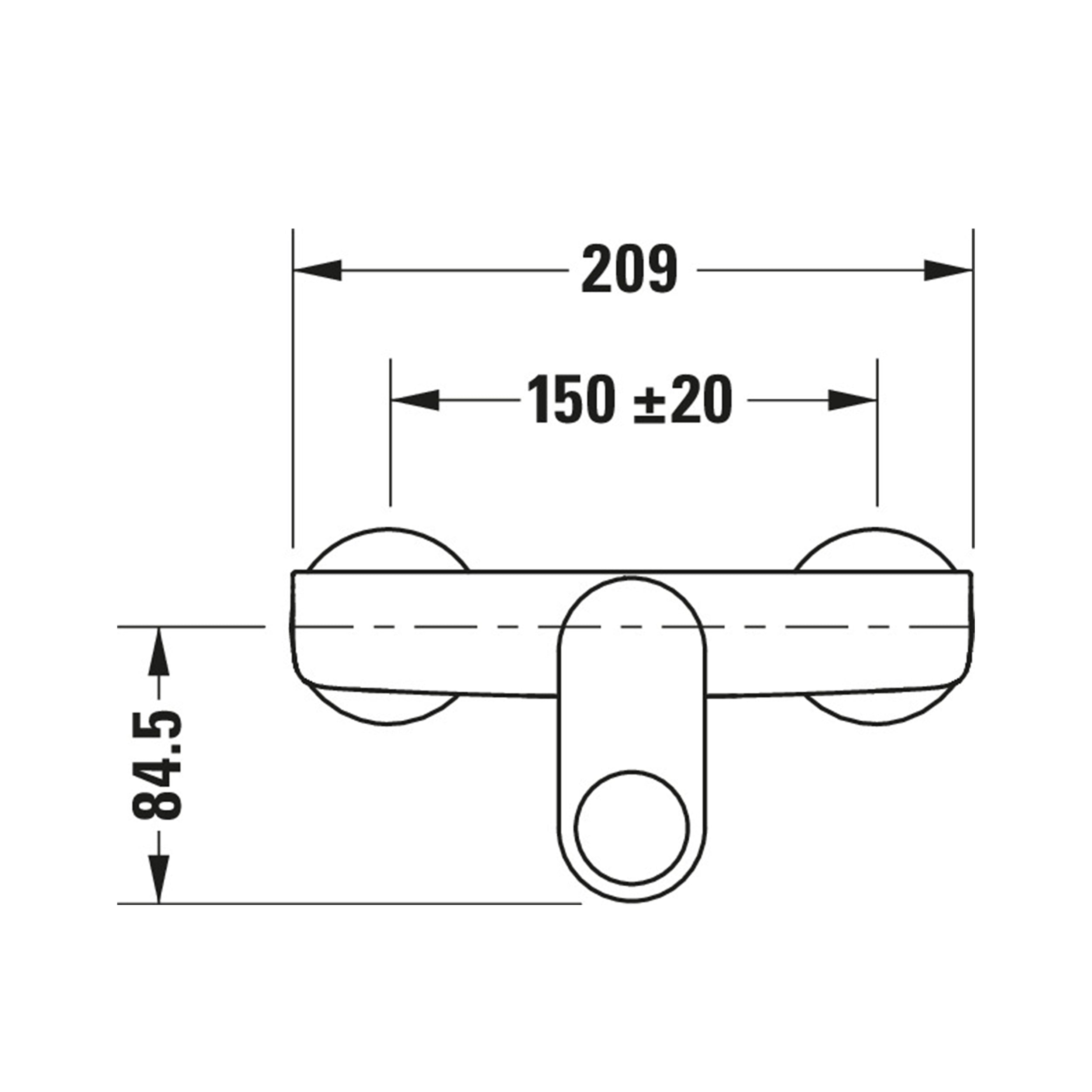 Duravit B.3 Douchemengkraan, opbouw, 1 verbruiker, Chroom