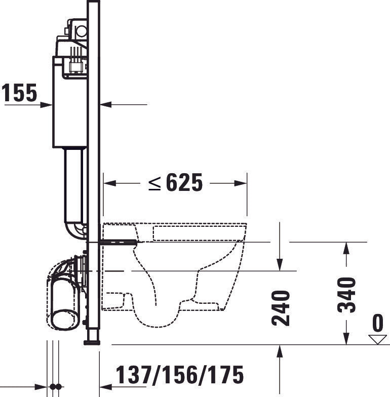 DuraSystem wc-element, Basic, 1148x500x155mm