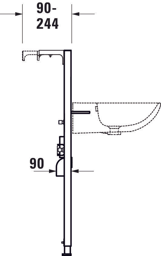 DuraSystem wastafelmeubel, standaard, 500x170x1148mm