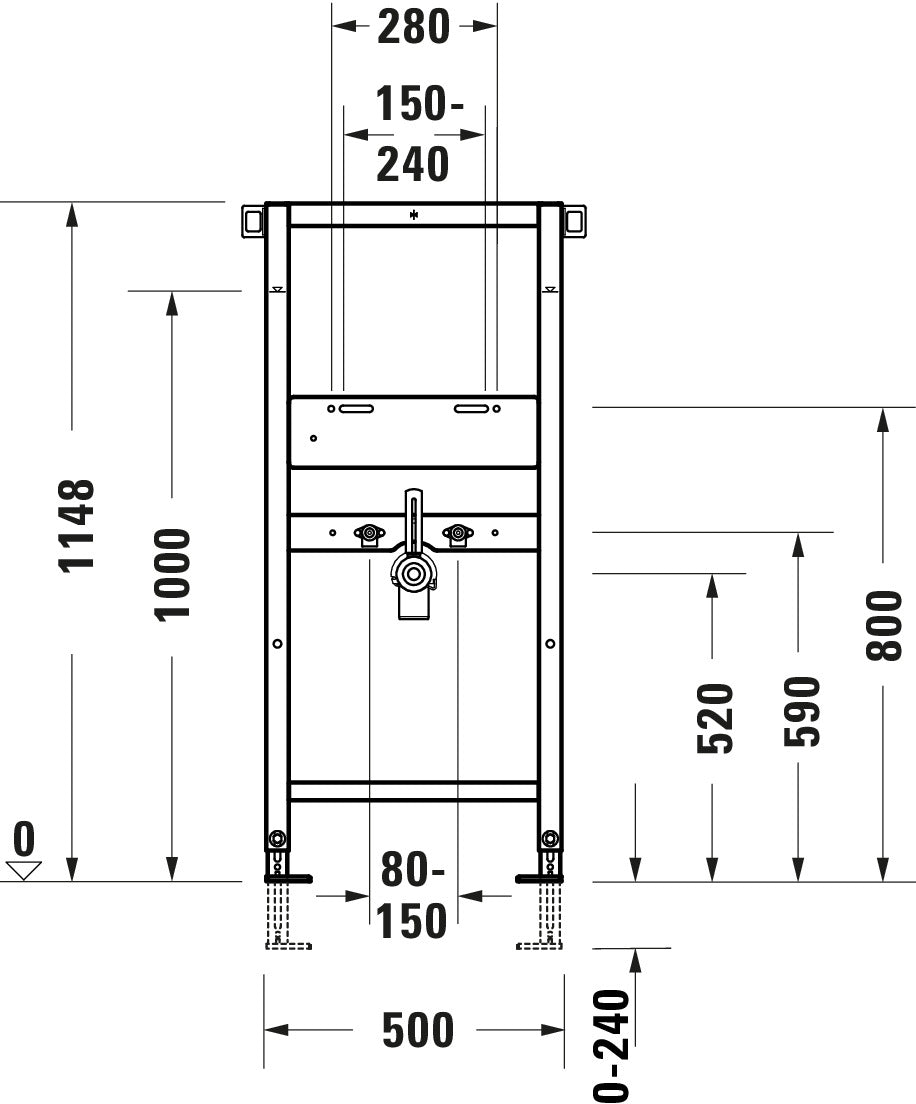 DuraSystem wastafelmeubel, standaard, 500x170x1148mm