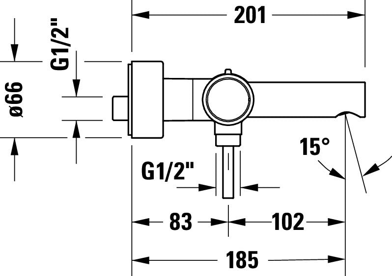 Duravit Circle ééngreeps badmengkraan opbouw