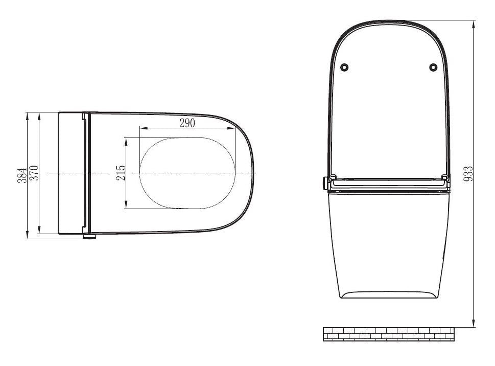 Compleet toiletset: Douche-wc Basic 1104 met Geberit Duofix voorwandelement