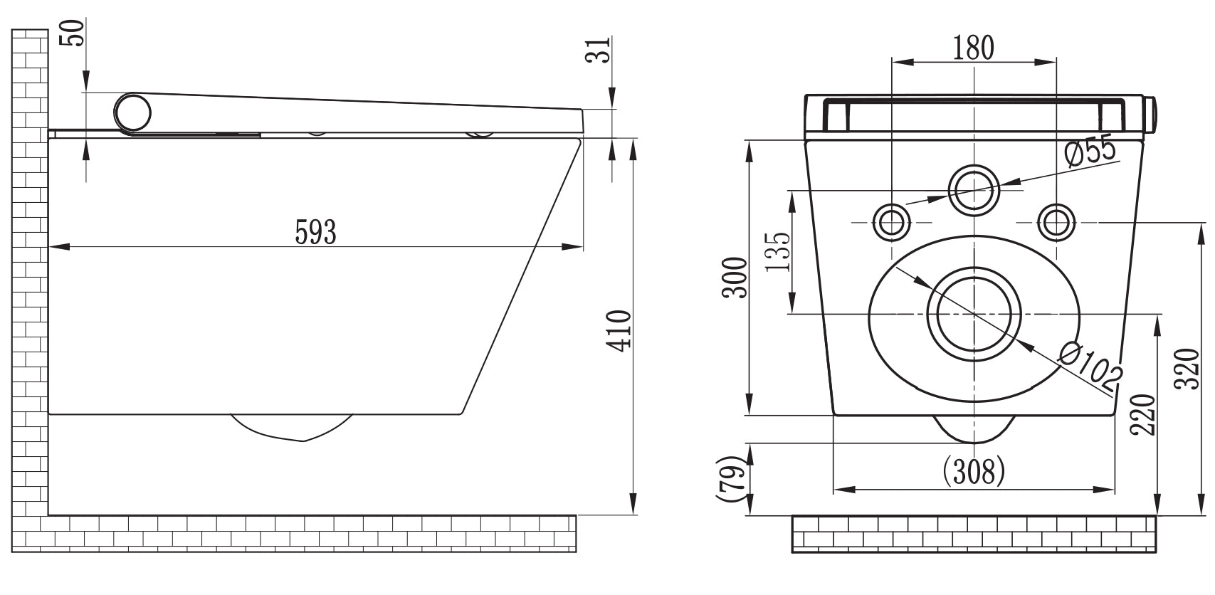 Compleet WC-pakket 36: Douche-WC Basic 1102