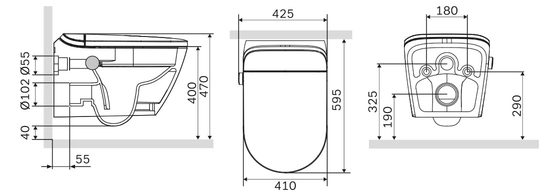 Toilet set: Douche-wc T640 PRO met Geberit Duofix voorwandmodule