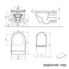 Hangend toiletset: Douche-wc PREMIUM 1102 met Geberit Duofix voorwandmodule