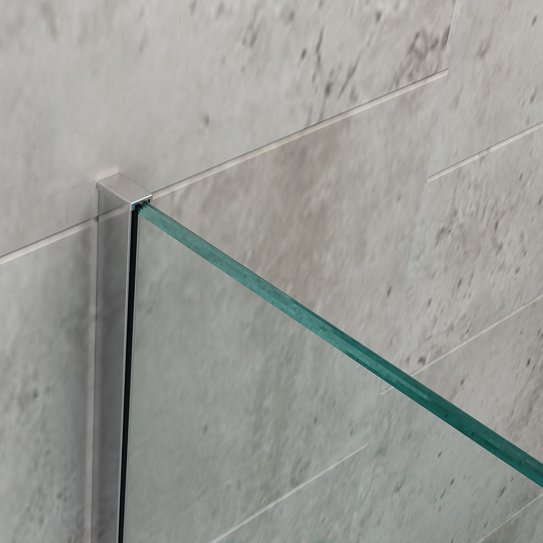 Italiaanse douche model Wave van echt gesatineerd glas EX101 met NANO-coating - selecteerbare breedte