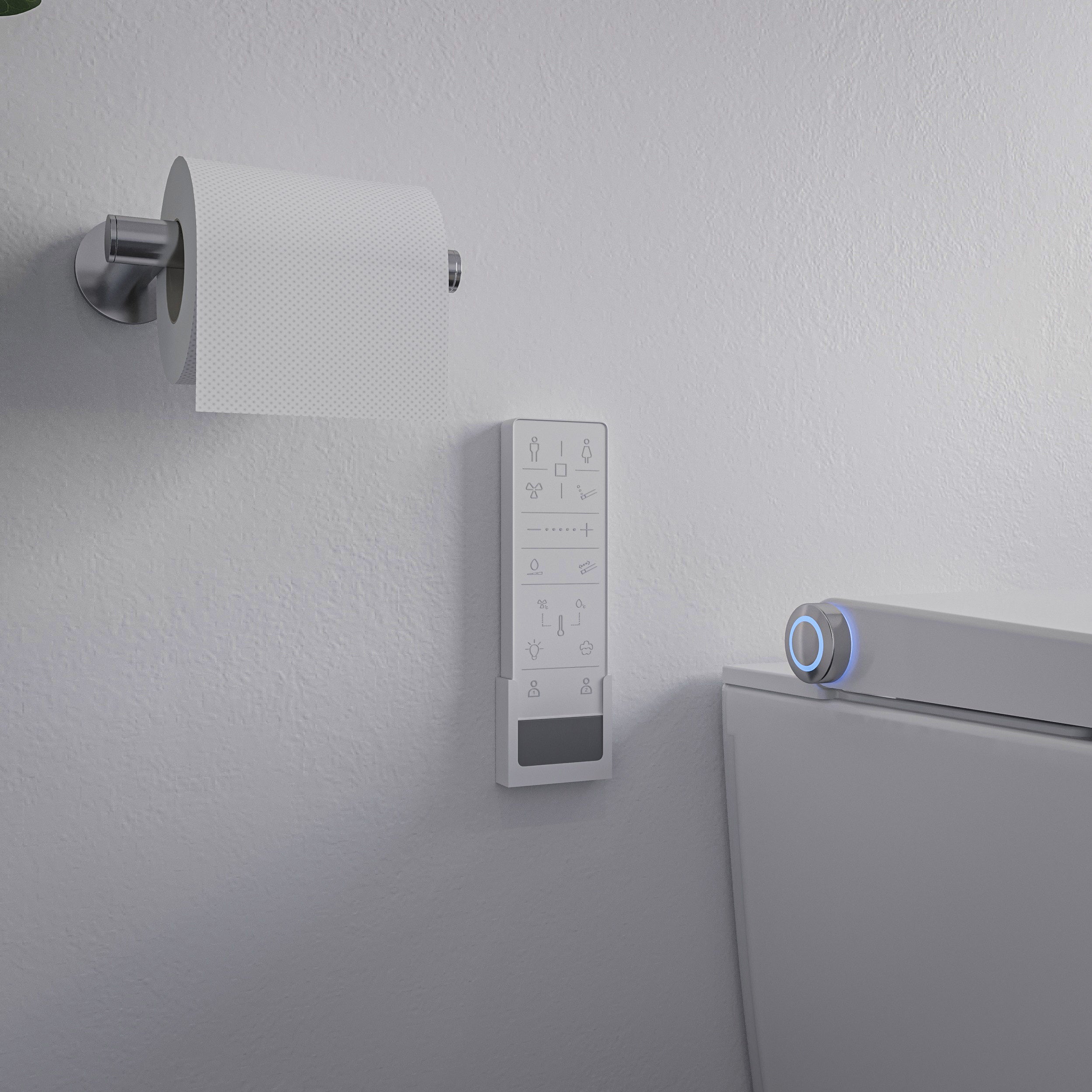 Hangend toiletset: Douche-wc PREMIUM 1102 met Geberit Duofix voorwandmodule