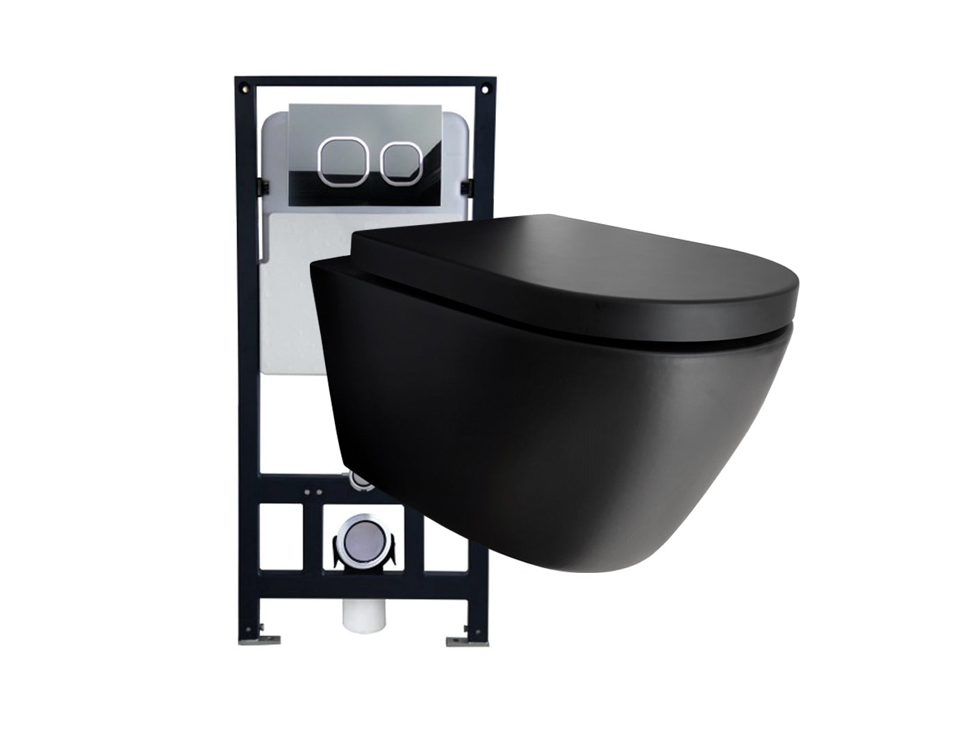 Compleet WC-pakket 43: WC B-8030R in mat zwart en soft-close zitting