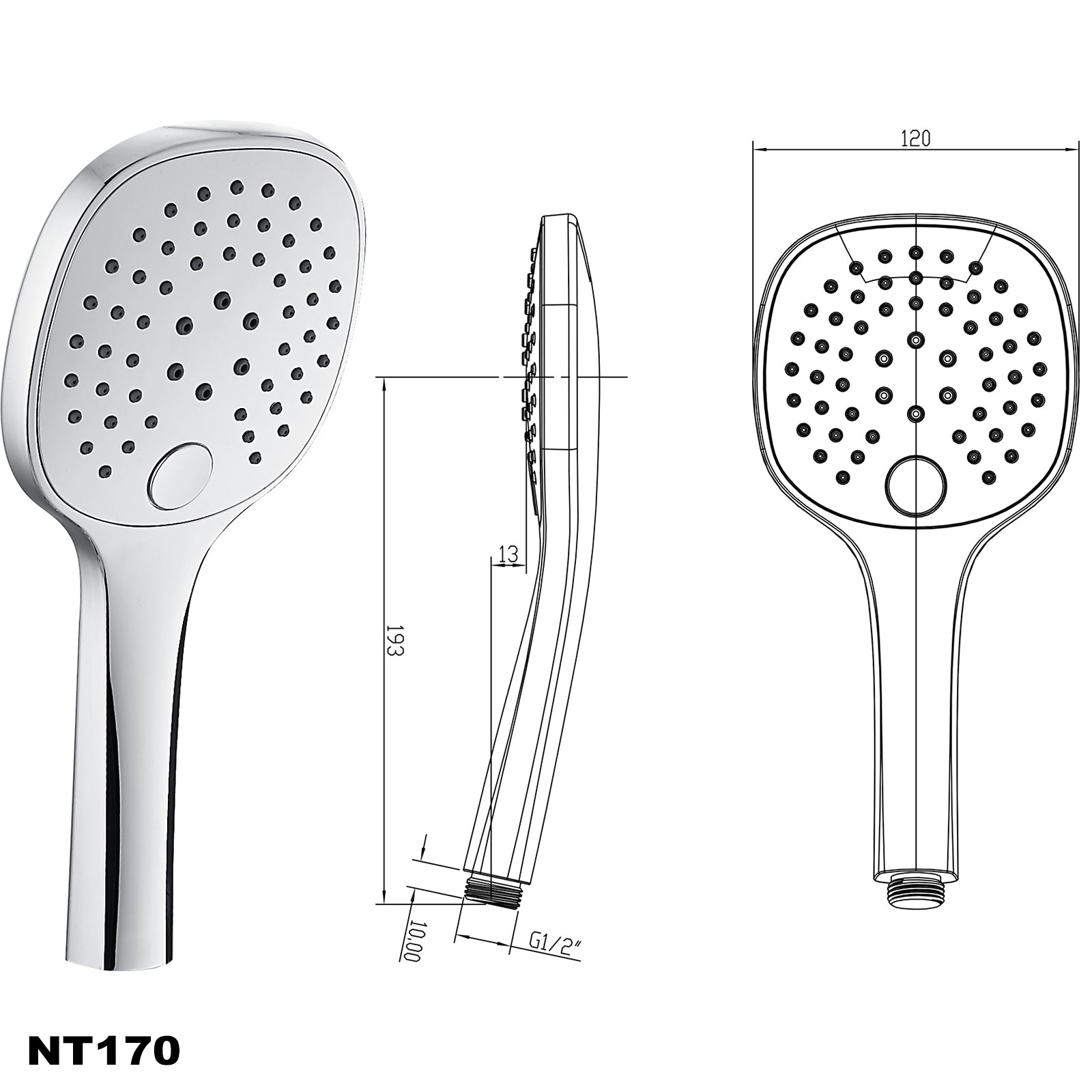 Douchestangset NT127B met geïntegreerde wandinvoerbocht