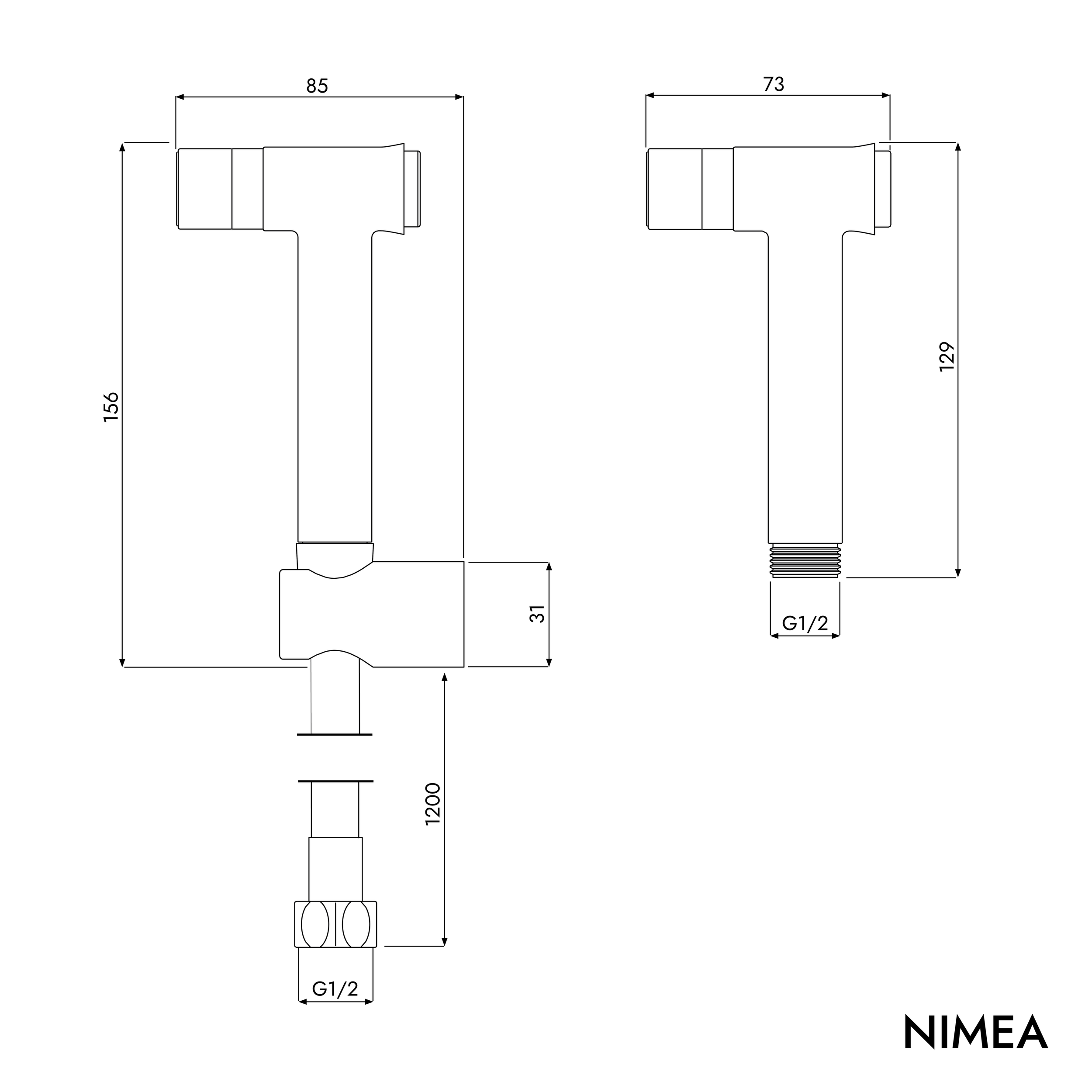 Bidet-handdoucheset NIMEA