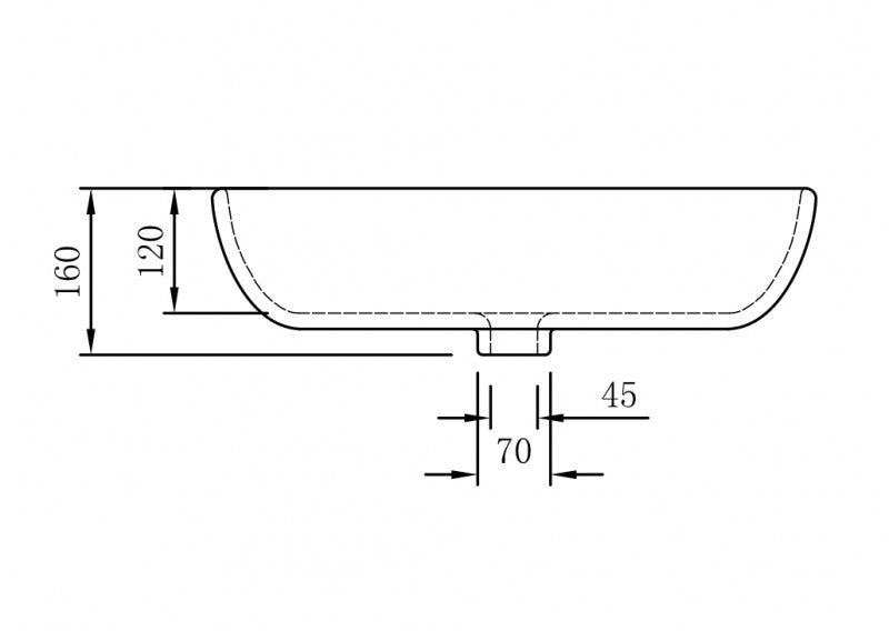 Waskom om neer te zetten NT3155 - sanitair keramiek - 58x38,5 cm