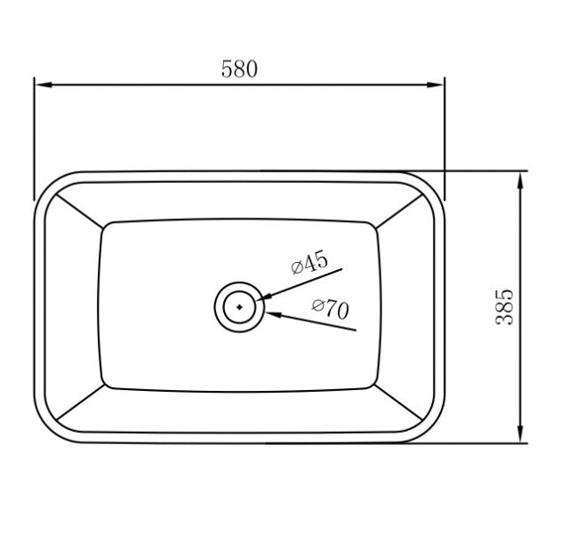 Waskom om neer te zetten NT3155 - sanitair keramiek - 58x38,5 cm