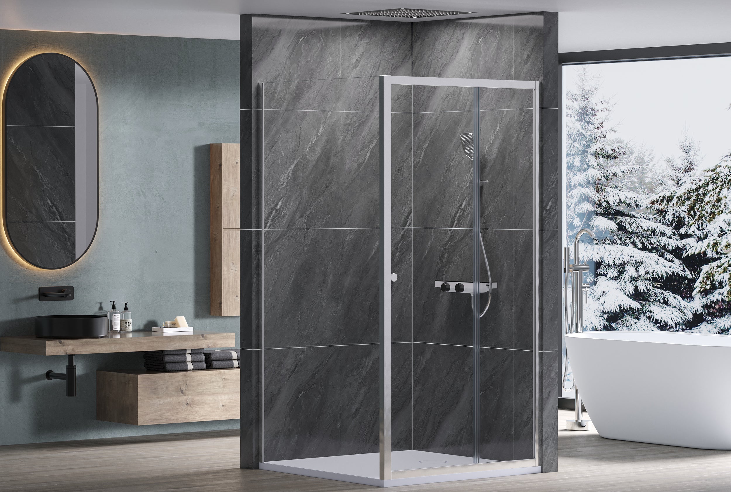 Hoekdouche met schuifdeur NT504